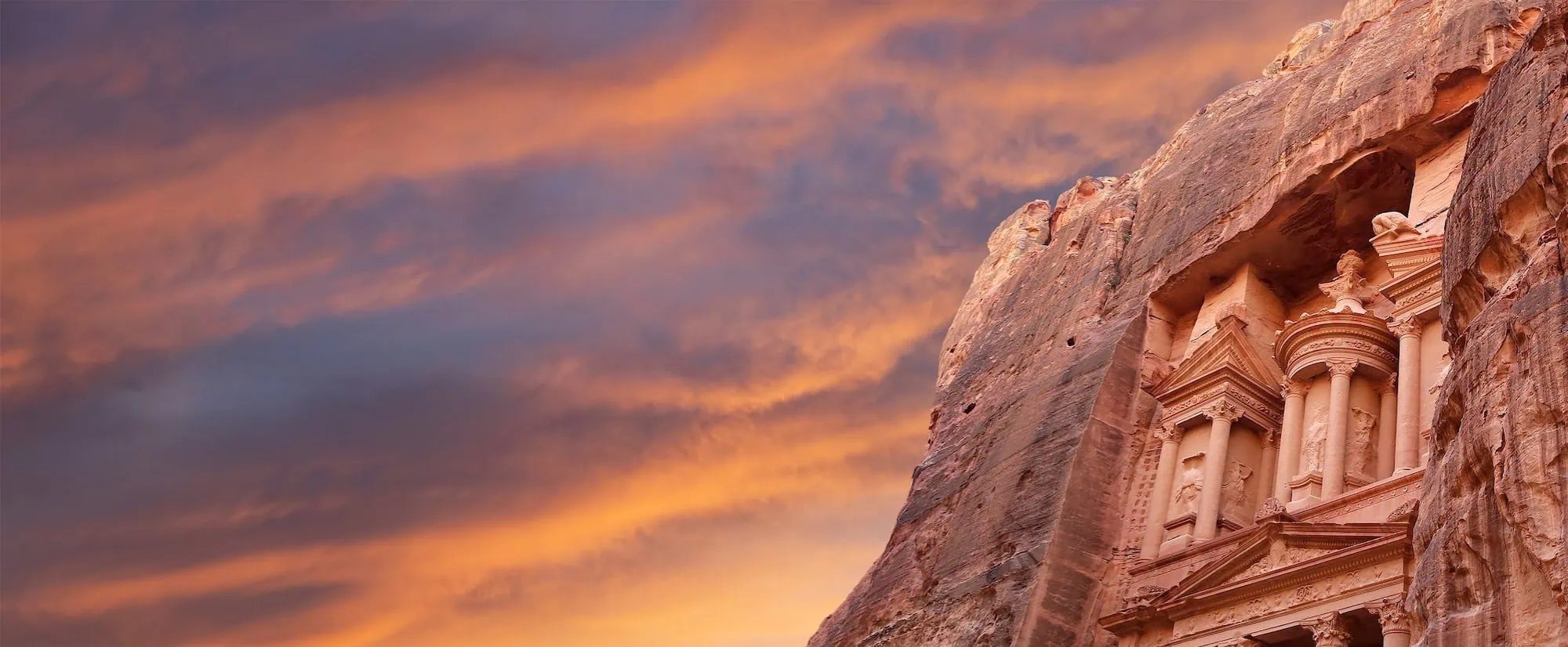 The magnificent Treasury facade at Petra, Jordan's most famous archaeological site