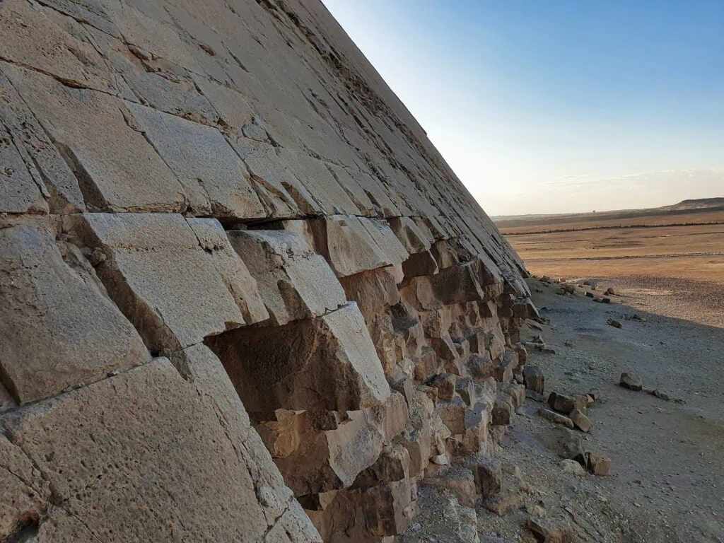 Detail of the Bent Pyramid’s original limestone casing, Dahshur