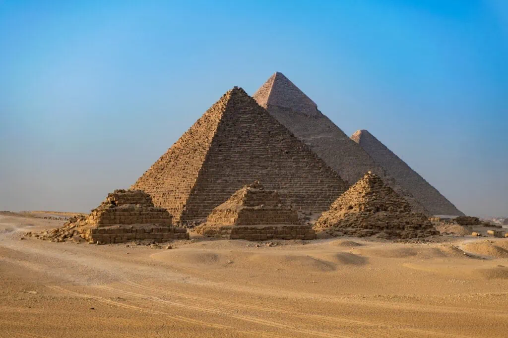 Great pyramids in Giza Egypt