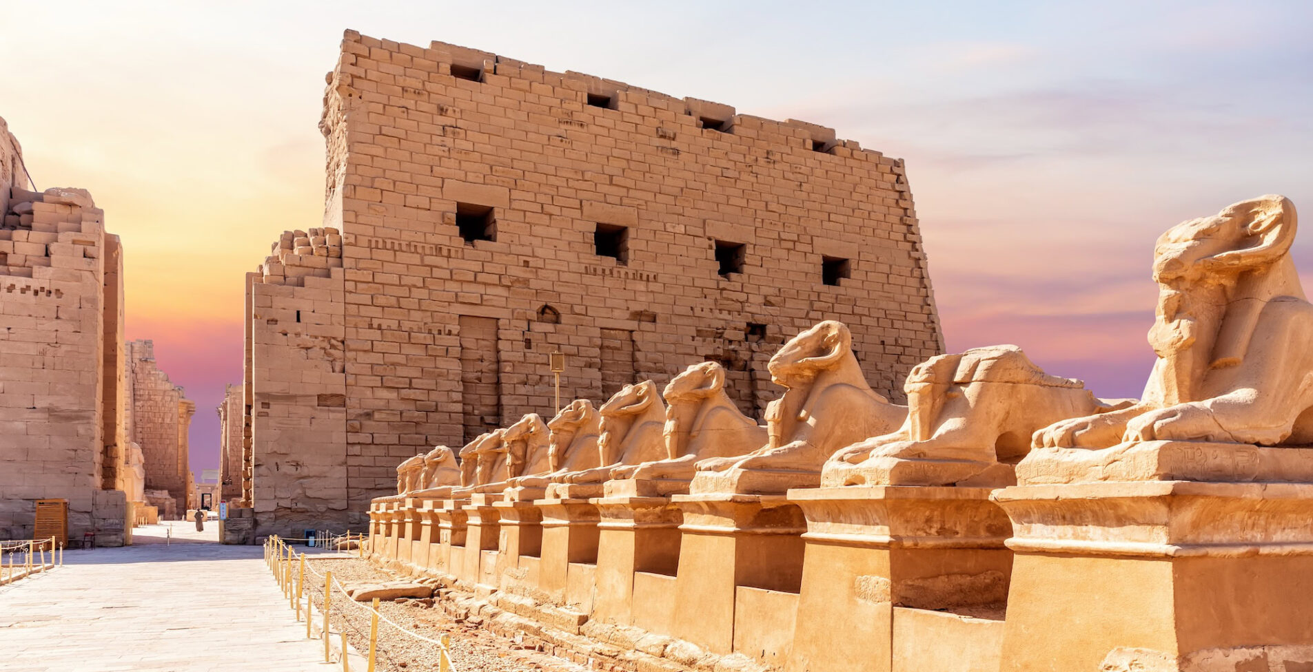 Karnak Temple entrance and Avenue of Sphinxes Luxor Egypt 1905x976 crop 50 62