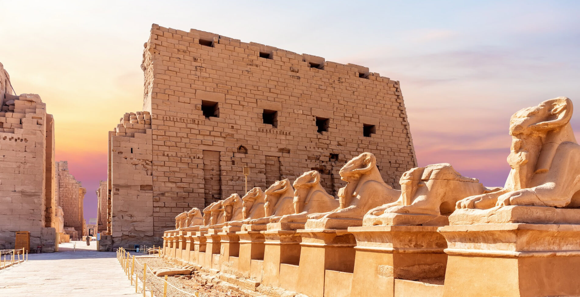 Karnak Temple entrance and Avenue of Sphinxes Luxor Egypt