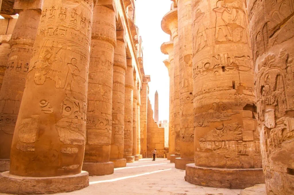 The ruins of the ancient Karnak Temple in the city of Luxor