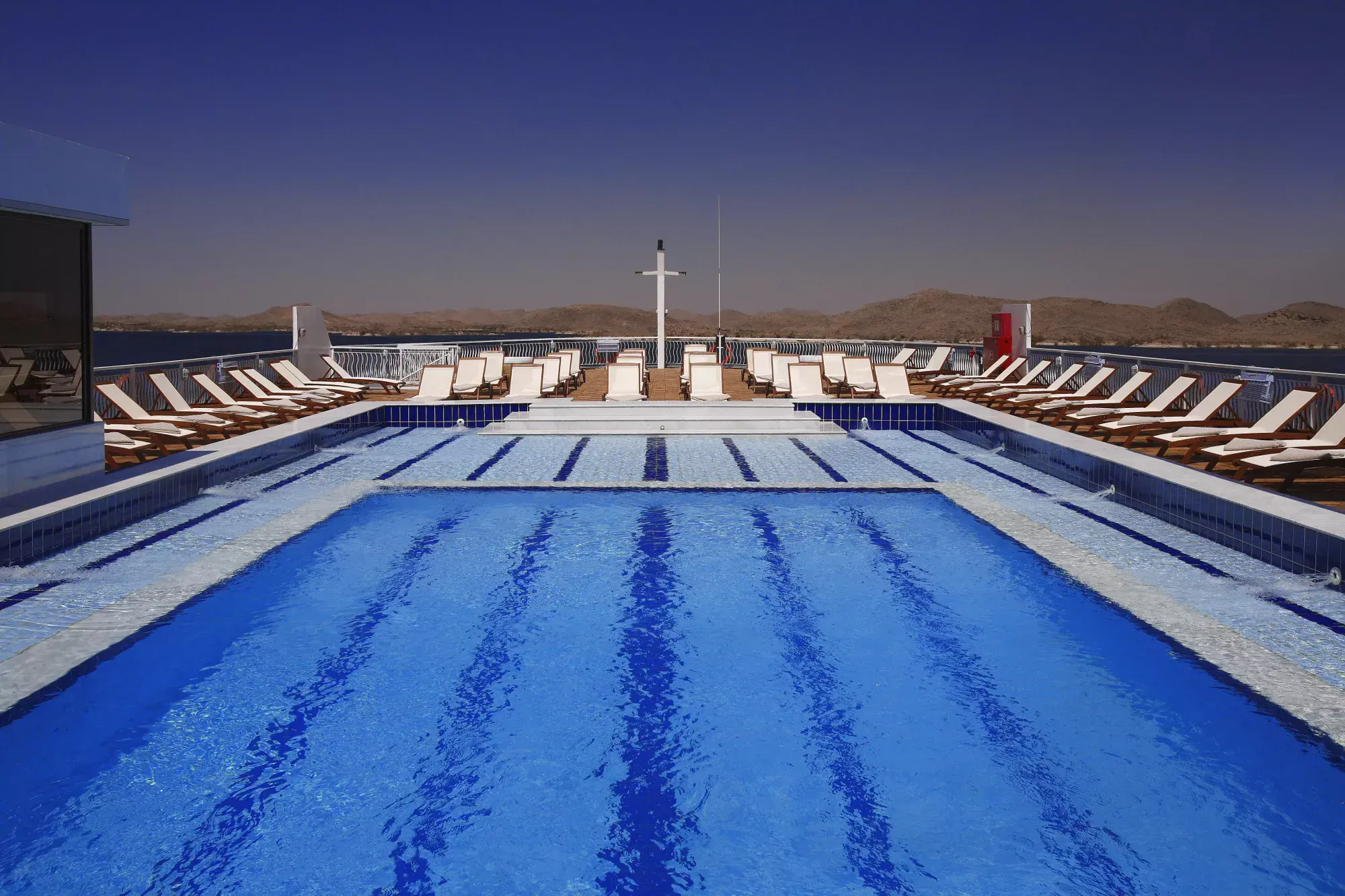 Outdoor pool on MS Steigenberger Omar El Khayam sun deck