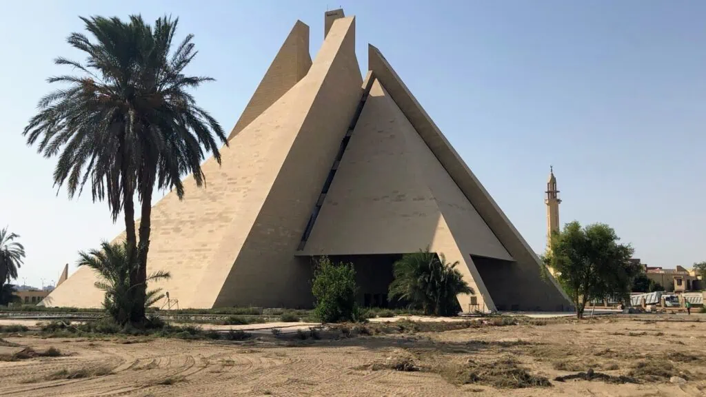 Exterior view of the Akhenaten Museum building on the Nile riverbank, Minya