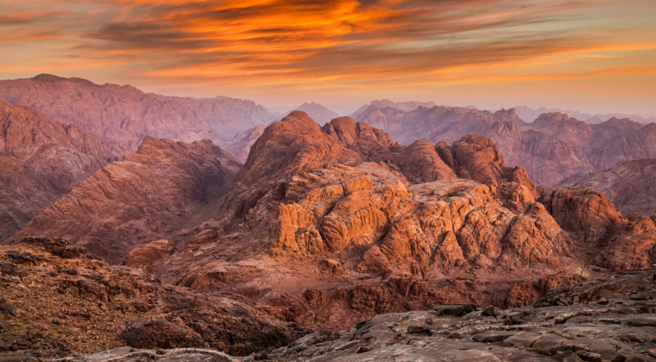 View from Mount Sinai at sunrise, South Sinai