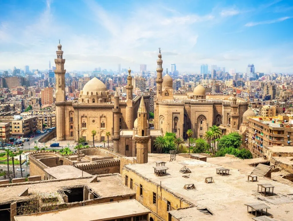 View of the Mosque Sultan Hassan in Cairo