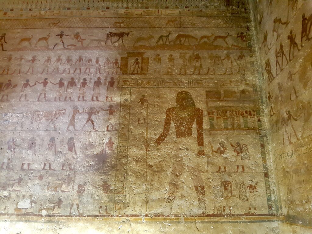 Wall paintings inside the Tomb of Baqet III, Beni Hassan, Minya