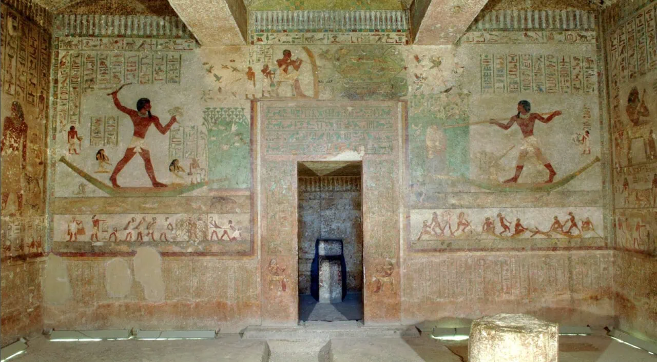 Interior of the Tomb of Khnumhotep II, Beni Hassan, Minya