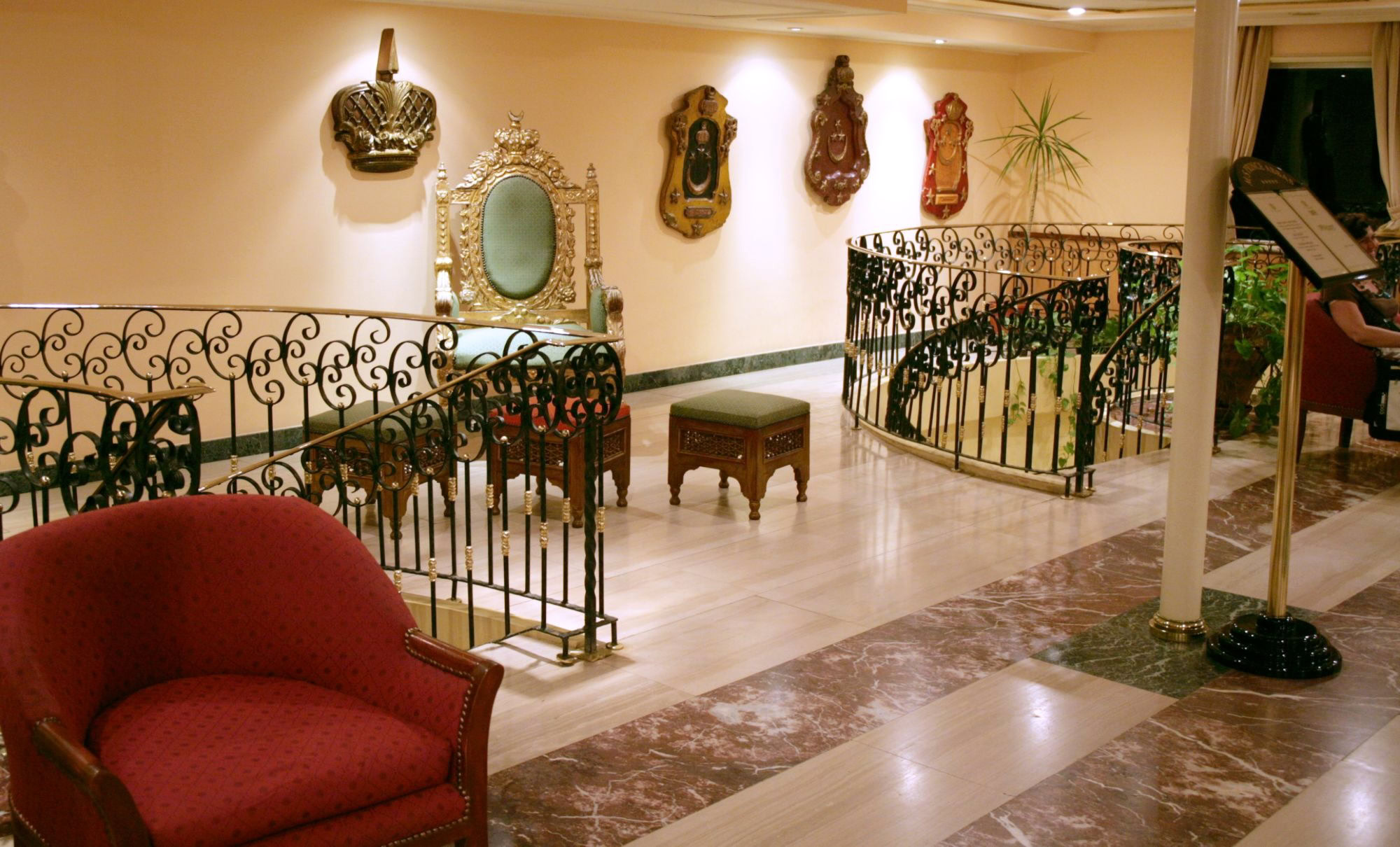 Lobby area on Mövenpick Prince Abbas with elegant design