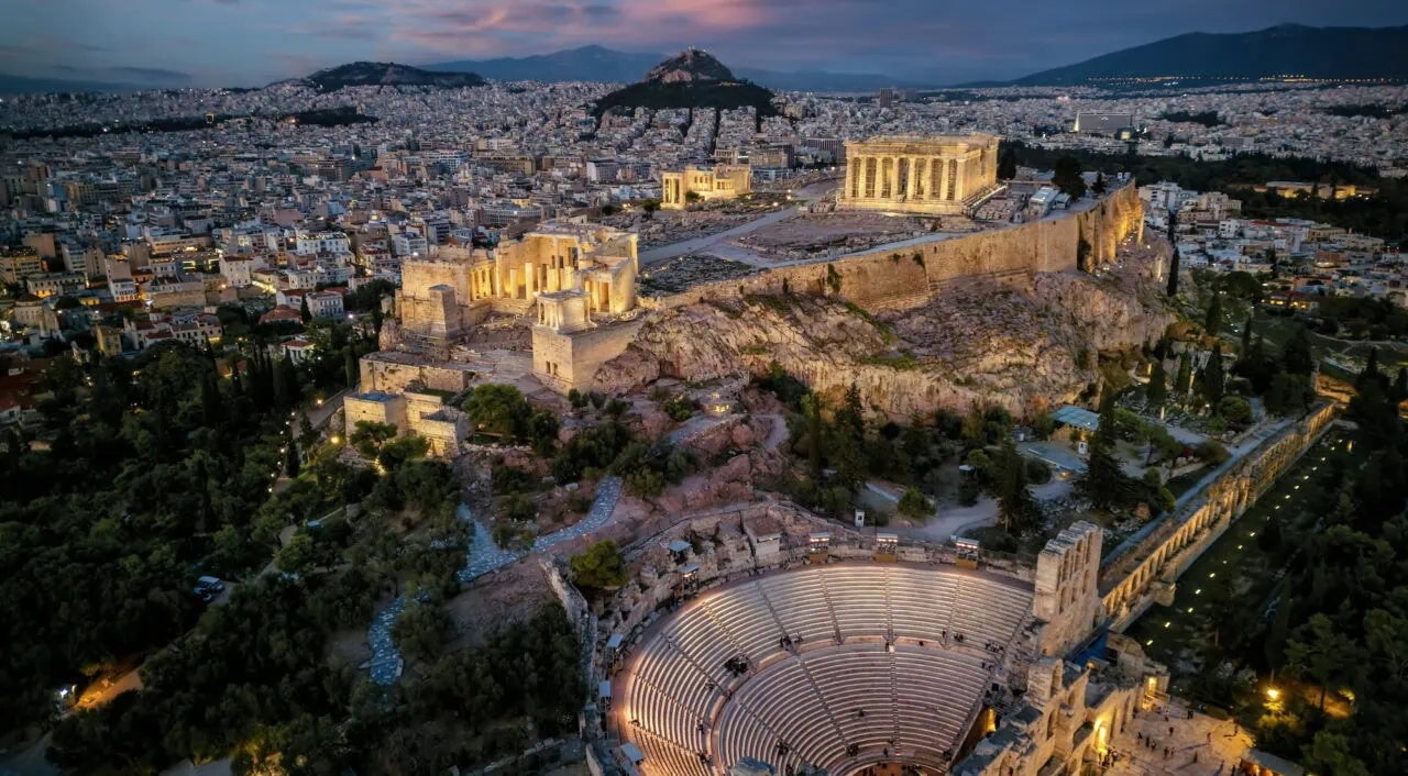 Línea del horizonte de Atenas, Grecia