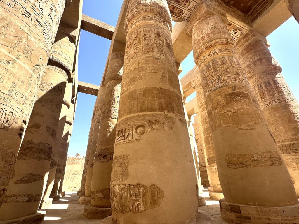 Karnak Temple pillars in Luxor