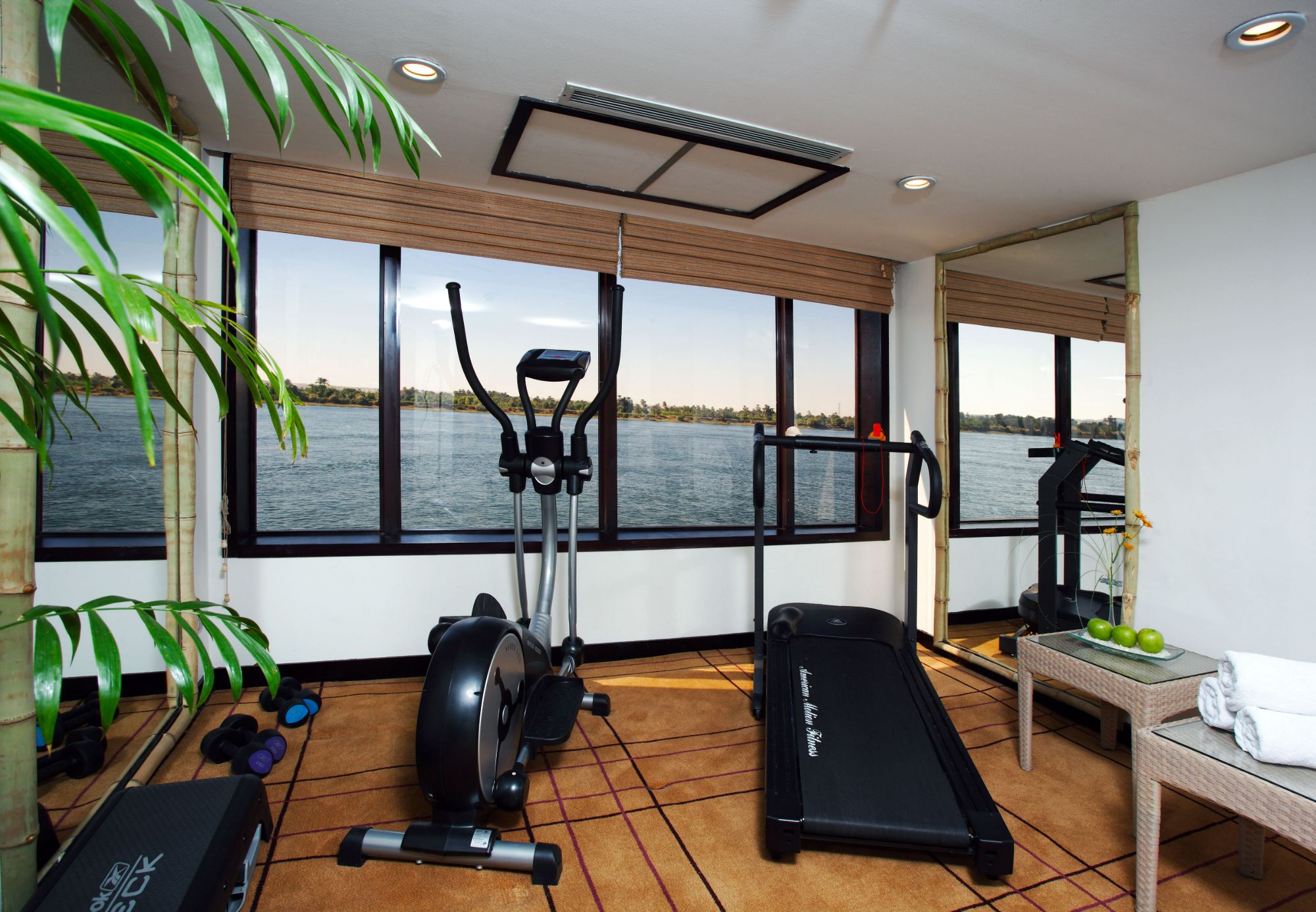 Fitness room on Mövenpick Prince Abbas with gym equipment
