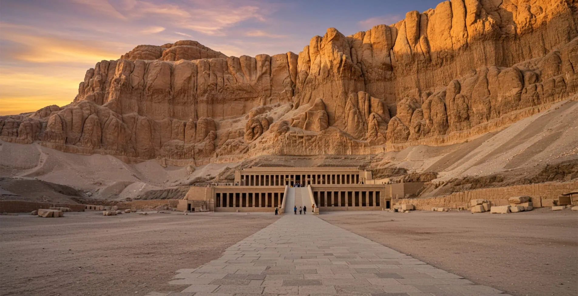 Sunset at the Mortuary Temple of Hatshepsut
