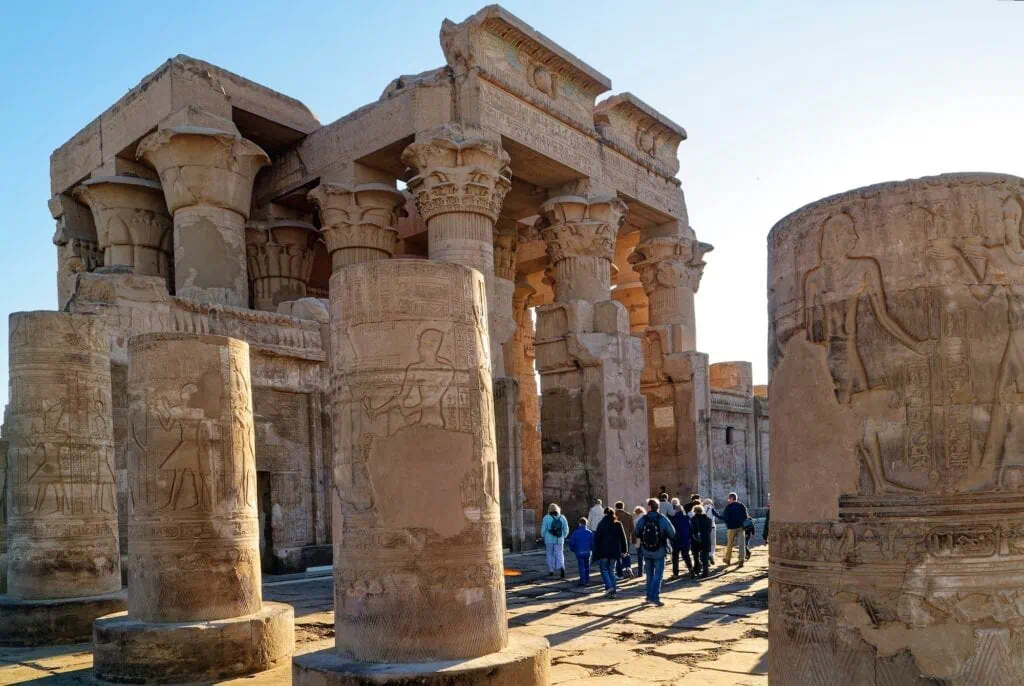 The ancient temple of Kom Ombo at the bank of the Nile