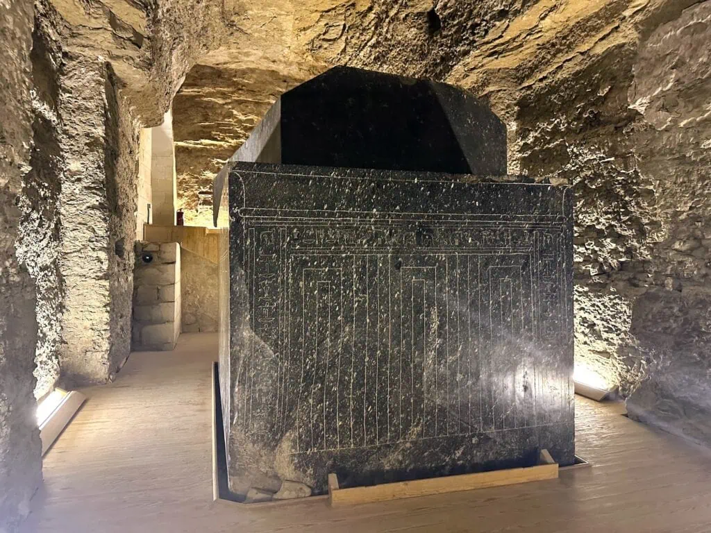 Massive granite sarcophagus in the Serapeum, Saqqara