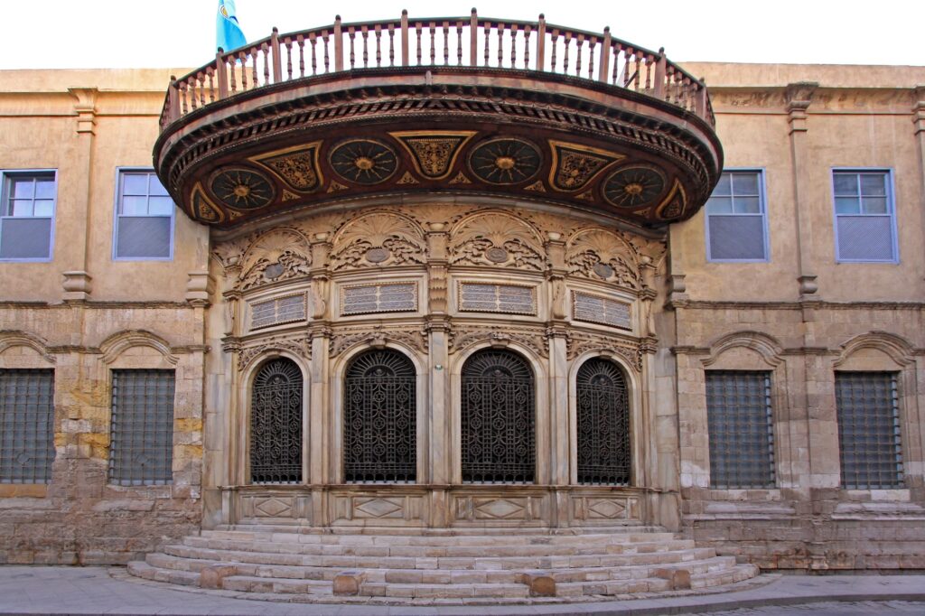 Exterior view of the Qalawun Complex building along Al-Muizz li-Din Allah Street in Islamic Cairo, Qalawun Complex, Cairo