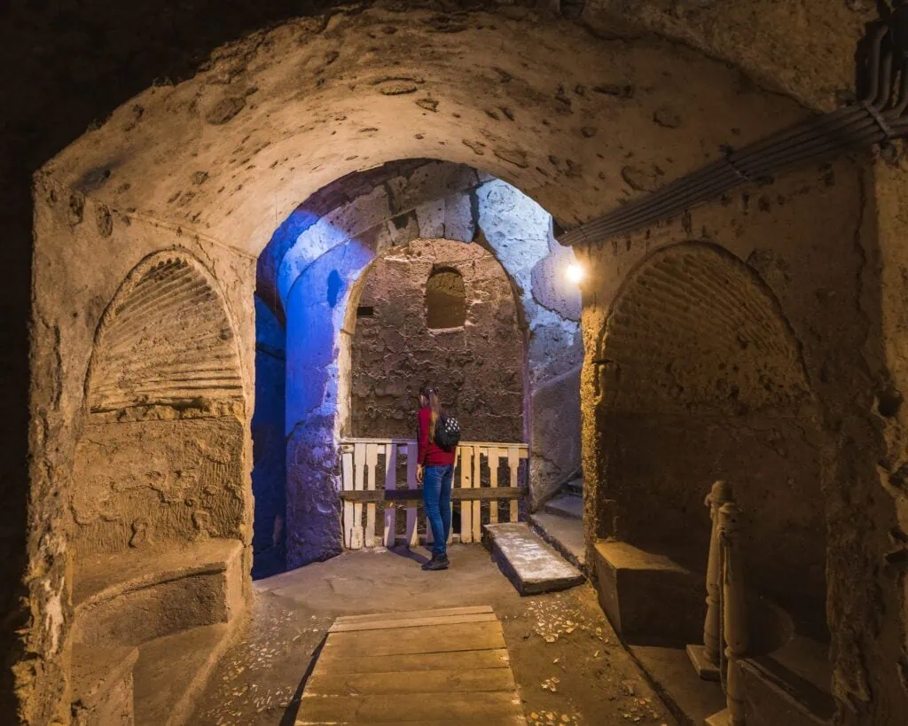 The catacombs of Kom El Shoqafa is a historical archaeological site located in Alexandri