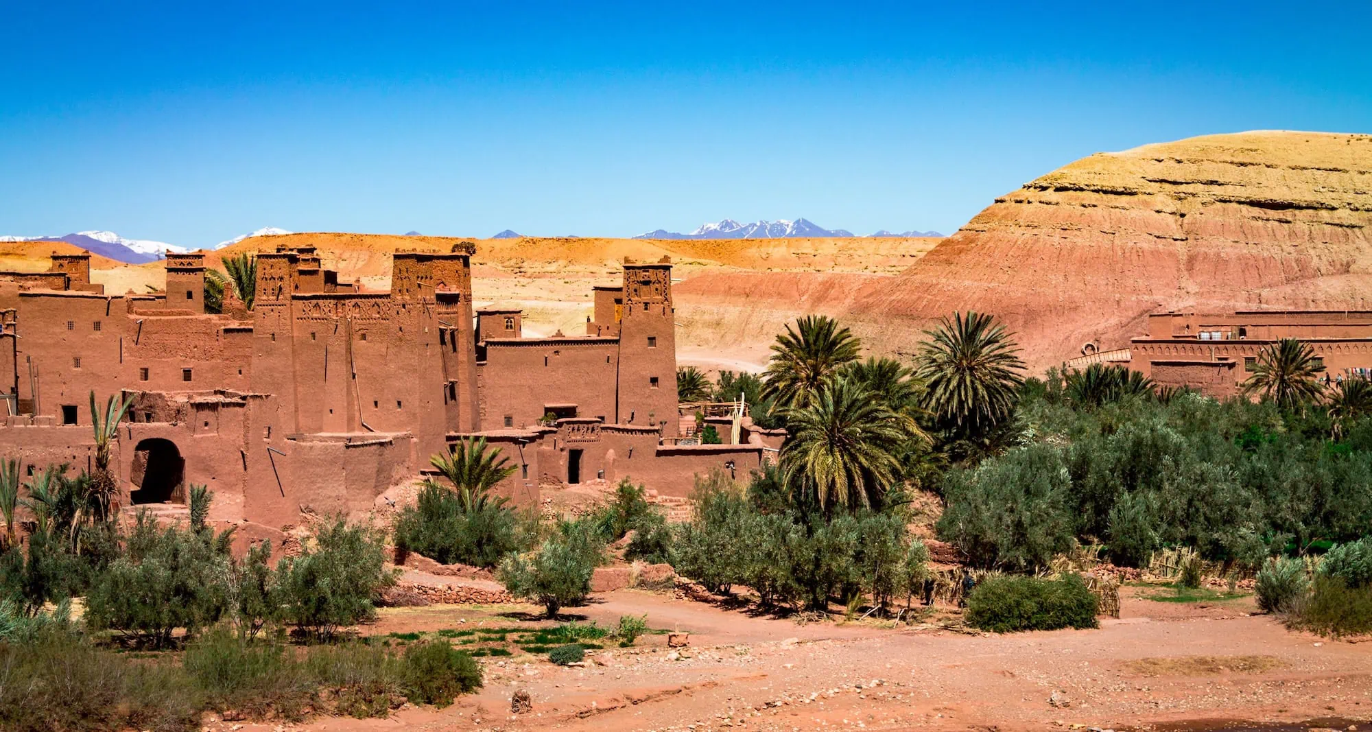 Ait Ben Haddou UNESCO World Heritage fortified village with traditional clay buildings on hillside