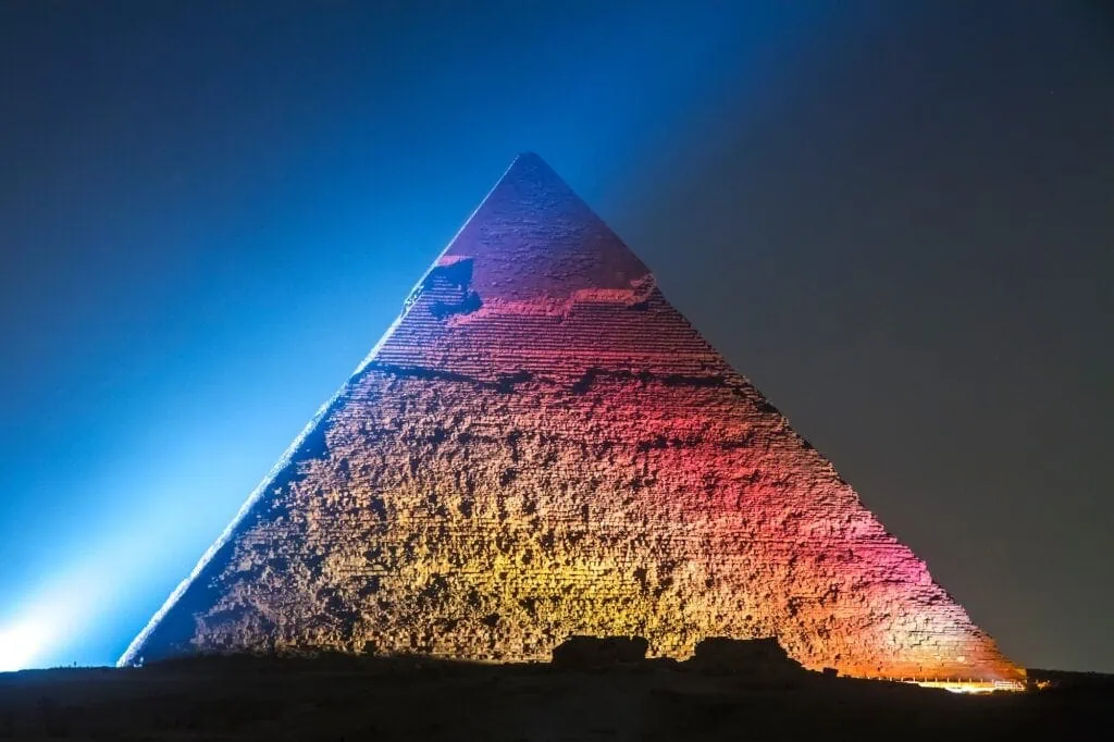 Great Pyramids of Giza Egypt illuminated sound and light